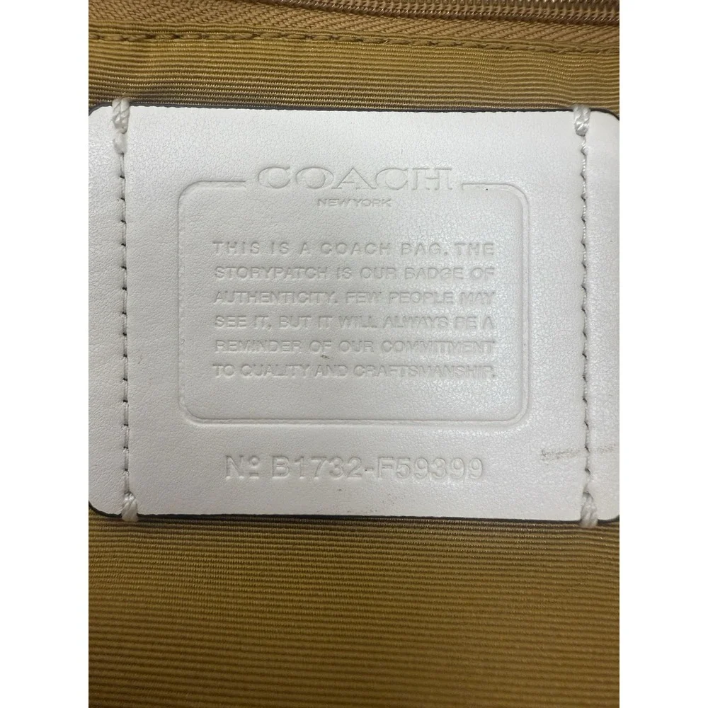 Coach F58660 Soft Chalk Pebble Leather Derby‎ Tote $298 MSRP #12
